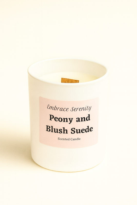 Peony and Blush Suede Scented Candle